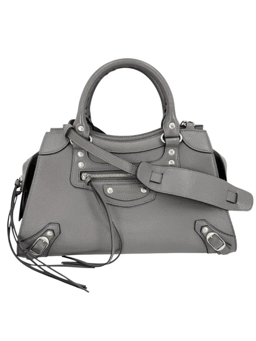 Balenciaga 2-Way Neo Classic City Small Shoulder Bag Crossbody Leather Gray
